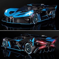 루미에뜨 자동차 모형 1:24 덴마크 레이싱카 합금 리얼 슈퍼카 대형 수집용 장식 완구, 1개, 부가티