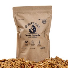 원더너츠 수제 플레인 그래놀라 시리얼 고식이섬유, 350g, 1개