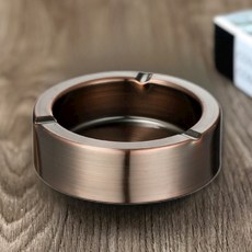 DFMEI 球形金屬菸灰缸帶蓋創意個性酒店商用防風大象金蟾龍龜菸灰缸, 1個, 圓形小號紅銅色:如圖