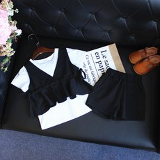 【Arbea】女童套裝夏裝韓版二件套小女孩褲子背心【C822】