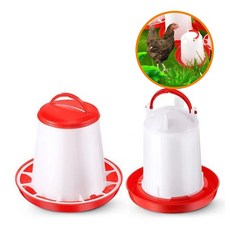 마켓피아 닭 병아리 조류 반자동 모이통 사료통 물통 세트, 화이트(모이통+물통 1.5kg세트), 1개