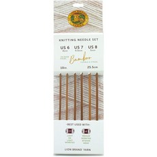 라이온 브랜드 실 대나무 뜨개질 바늘 세트 DK용 스트레이트 우드 중간 워스트 원사 사이즈 6-7-8, 라이온 브랜드 실 대나무 뜨개질 바늘 세트 DK용 스트