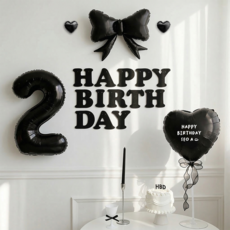 파티몬 생일 풍선 가랜드 리본 파티 용품 숫자 이니셜 세트 소품, 숫자 2 풍선 리본 생일 풀팩