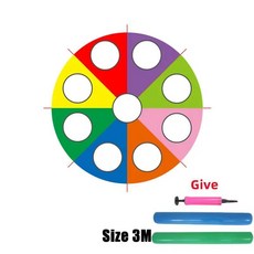 다인용 상호작용 야외 무지개 우산 낙하산 게임, 1개, 5. 3M