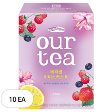 아워티 베리썸 히비스커스 티백, 14.8g, 4개입, 10개