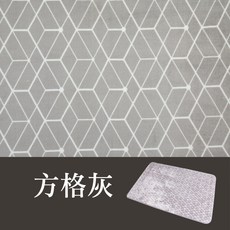 日本旭川 新潮流舒壓吸水防滑記憶 止滑腳踏墊 臥室/浴室/客廳適用, 1個, 方格灰,地墊45x60cm
