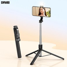 DFMEI 一體式自拍杆手機支架通用藍牙遙控短視頻直播vlog拍照神器三腳架, 1個, 如圖, 黑色Z6S【1.7米】藍牙遙控+補光燈