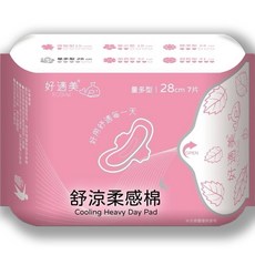 好適美 舒涼柔感棉 衛生棉 超長 透氣 粉 量多型, 1個