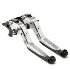 yamaha Nmax155 改裝 CNC 剎車拉桿 伸縮折疊 剎車牛角, 1個, 銀銀黑