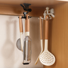 [소중한가족] 고리가 돌아가는 스핀맨 후크걸이, 2개, 블랙