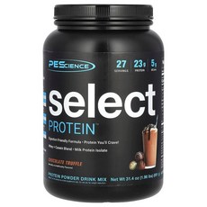 PEScience Select Protein Powder 초콜릿 트러플 맛 891g(1.96lb) PEC-61807, 1개