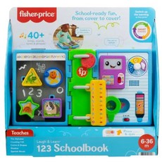 費雪牌 笑笑學習123學校書 互動學習玩具 字母數字認知 啟蒙益智玩具 6-36個月, 藍色, 1個