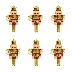 6개의 합금 냅킨 링 크리스마스 군인 패턴 다기능 식기 액세서리 저녁 파티 장식, No. 5