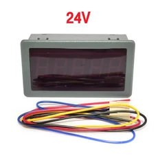 DC 12-24V 0.56 인치 디지털 레드 LED 패널 디스플레이 가역 카운터 미터 타이머 케이블 포함 세 기능, 01 24V