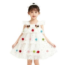 ZOMOZO 산타 코스프레 어린이 드레스 크리스마스 트리 나무 가장 원피스 귀엽다 의상 키즈 아기 옷 소녀 튈 투투 스커트 부드러운 소매 없음 걸스 연출복 73 80 90