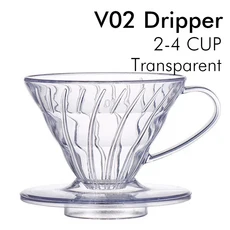 커피 필터 V형 플라스틱 커피 드리퍼 푸어 오버 드립 깔때기 브루잉 필터 컵 콘형 V01 02, 1, [01] Transparent