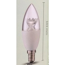 樂亮 LED蠟燭燈泡 E14小螺口 E27拉尾水晶尖泡 5W節能吊燈光源, 1個, 尖清,白光, 亮白色