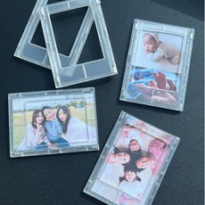 쇼플리 냉장고 자석액자 폴라로이드 포토카드 탁상용액자 마그네틱, 5개, 투명