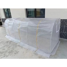 길냥이 쉘터 길고양이 급식소 온실 비닐 원예 천막 보온, 1개, 화이트 둥근 지붕 300 100x110cm B