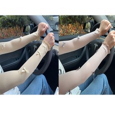 蝴蝶结冰丝防晒袖套 女 骑行开车防紫外线 冰袖, 2個, 均碼