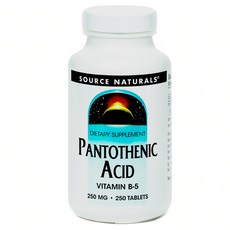 Source Naturals 泛酸維生素 B-5 250mg 片劑, 1個, 250 件