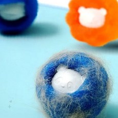 세탁기용 둥근형 흡착 먼지 제거 볼 의류 보풀 털 이물질 제거 세탁 보조 용품, 오렌지, 1개