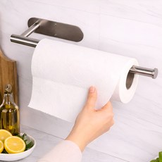 딜로그 공간활용 간편설치 스텐인리스 키친타올걸이, 1개, 실버