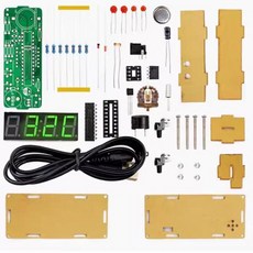학습을 전자 알람 TJ 연습 시계 된 428 DIY 위한 납땜 56 4자리 디지털 쉘이 키트, 01 CHINA, gr n, 1개