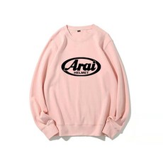 모터사이클 헬멧 커플 긴팔 상의 가을용 남녀공용 라운드넥, 1개, 핑크