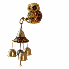 비욘드아트 부엉이 문종 현관문 풍경종 집들이 선물용, 브라운