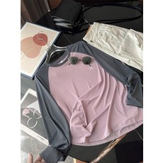 급 제품추천야외 스포츠용 가볍고 통기성 좋은 시원한 느낌의 래글런 소매 루즈핏 속건성 긴팔 자외선 차단 의류 T 여성 셔츠