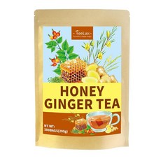 TeeLux 카모마일 라벤더 티백 & 레몬 밤 허브 티 카페인 프리 진정 및 기분 좋은 아로마 100개, 허니 진저티, 100개입 (1팩), 1, 100