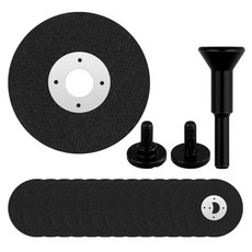 Pinsit 5.1cm(2인치) 다이 그라인더 컷오프 휠 드릴용 커팅 15피스 금속 디스크 1cm(3/8인치) 구멍 아버 0.6cm(1/4인치) 섕크 스틸 브론즈 황동 너트 볼
