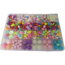 兒童串珠玩具 24格 DIY手工串珠手鍊 項鍊 女孩玩具, 多彩年華, 1個