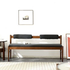 EcoVibe 다기능 의자 식탁의자 현대 원목의자 간략하다 벤치 카페의자 왕훙 식탁벤치의자 실내벤치 원목벤치 2인용의자 3인용의자, 호두색/ 원목 소재/길이 120cm