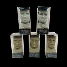 스트레스 해소 인면 석재 모아이 석상 불안 감성 오피스 말랑 스퀴시 볼, 프리 사이즈, 노란색 (박스 포함)