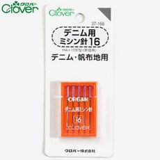 [청라핸즈] 크로바 가정용 미싱바늘 데님/가죽용16호 (37-166), 1개