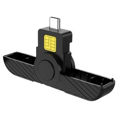 휴대용 스마트 카드 리더기 SIM 칩 ID 카드용 ATM 카드 USB 카드 리더기 정부 ID ActivClient AKO, [02] Black, 1개