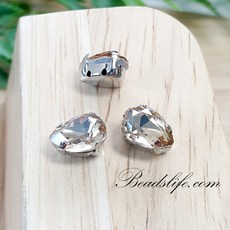 물방울 모양 글라스 캡보석 백금도금, 7-10mm(30개), 샴페인, 1개