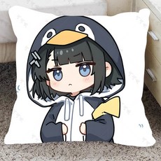 명일방주 엔드필드 관리자 펭귄 스웨이드 소재 커버 쿠션 베개 셋트, F, 45x45cm 스웨이드