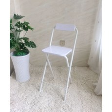 접이식 보조 의자 바체어 폴딩 높이 스툴 업소용, 1인용, 60cm 스퀘어 화이트