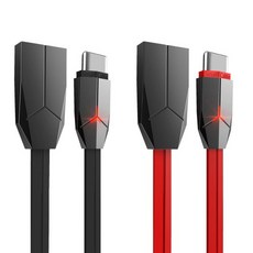 블레이즈 스텔스 올커버 고속충전케이블 C5 (1.2M/1.8M 선택) 블랙 레드, C타입, 1.2M