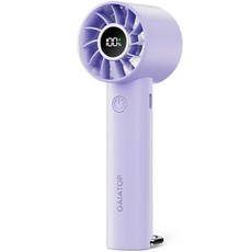 Gaiatop 휴대용 미니 팬 전원 디스플레이 손전등이 있는 3가지 속도 핸드헬드 팬 USB 충전식 배터리 경량 개인 냉각 장치 여성 남성 실내 실외 여행용 블랙, 퍼플