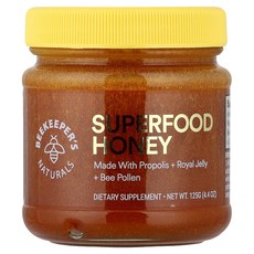 아이허브 Beekeepers Naturals (비키퍼스 내추럴스) B. 파워드 슈퍼 푸드 꿀 125g(4.4oz), 비키퍼스 내추럴 슈퍼푸드 허니 4.4온스125g, 125g, 1개