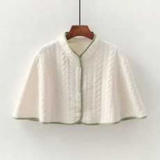 시린어깨 수면망토 수유 워머 방한 방풍 보온 케이프, 1372 그린 살구