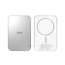 CW 超薄磁吸行動電源 PD快充 Magsafe無線充電 Type C 迷你隨身充, 銀色,5000mAh, 銀色, 5000mAh