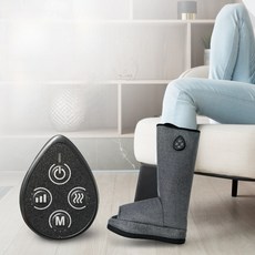 BESTBOMG 충전식 무선 발마사지기 마사지부츠 온열 공기압 종아리 발 안마기 세트, 그레이