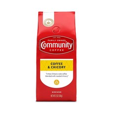 Community Coffee 100프로 콜롬비아 미디엄 다크 로스트 그라운드 커피 355ml12온스 1팩 255209, 12온스(1개입), 커피 및 치커리