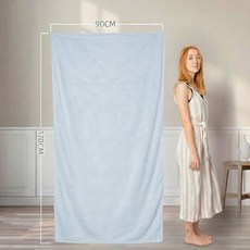 스토리원 1+1 벌집 특대형 비치타월 타올 바스 목욕 샤워 수건 피크닉 U-SSAC44, 스카이+스카이, 2개