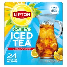 립톤 데 블랙 스 티백 패밀리 사이즈 제로 칼로리 총 24개의, Lipton 디카페인 블랙 아이스 티백, 패밀리 사이즈